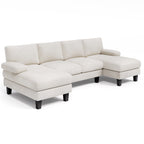 BEALIFE AR103 Canapé d'angle en U convertible, 4 places avec accoudoirs pour salon