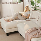 BEALIFE AR103 Canapé d'angle en U convertible, 4 places avec accoudoirs pour salon