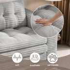Bealife AR39 Convertible Sofa Bed with Sleeping Function, Corduroy Sofa 150cm with Backrest for Small Spaces