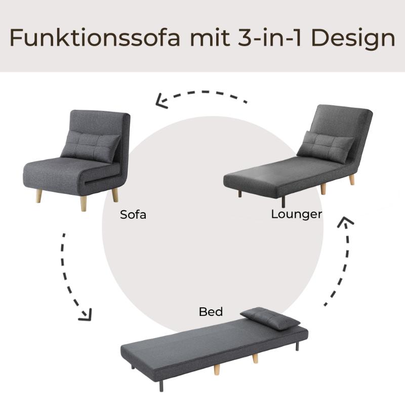Canapé convertible Bealife AR50 avec dossier réglable