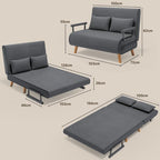Bealife AR51 Canapé convertible double, réglable sur 6 positions, 2-en-1 avec double coussin