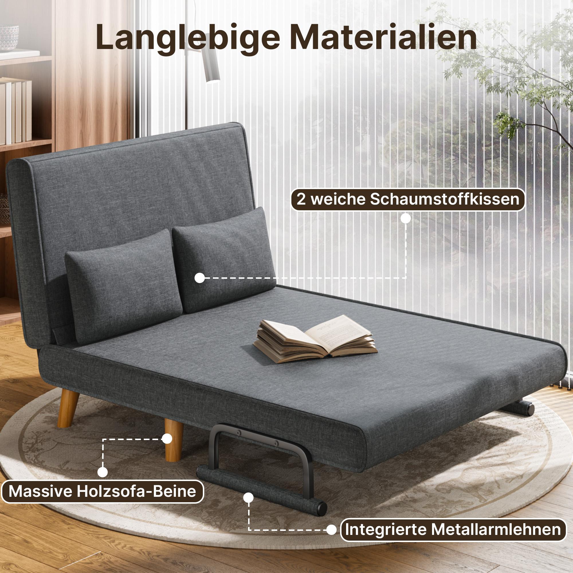 Bealife AR51 Canapé convertible double, réglable sur 6 positions, 2-en-1 avec double coussin