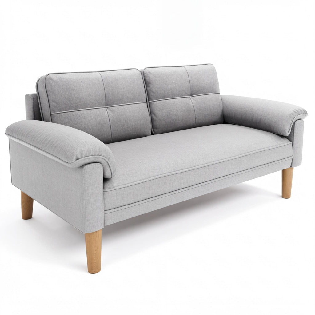 Bealife AR71 Canapé 2 Places Gris Avec Poches Latérales, Tissu Doux Pour La Peau & Construction Robuste