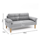 Bealife AR71 Canapé 2 Places Gris Avec Poches Latérales, Tissu Doux Pour La Peau & Construction Robuste