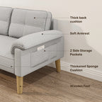 Bealife AR71 Canapé 2 Places Gris Avec Poches Latérales, Tissu Doux Pour La Peau & Construction Robuste