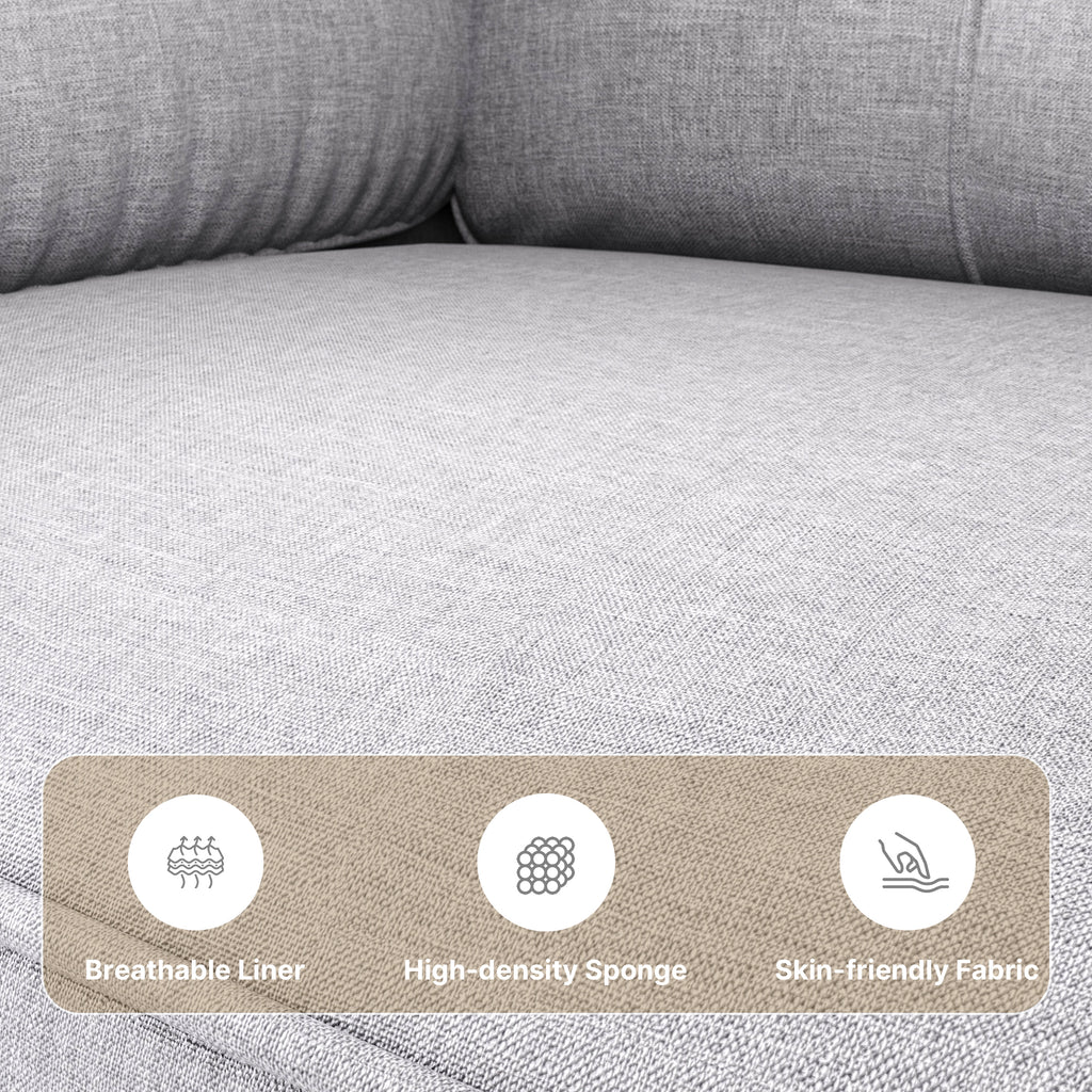 Bealife AR71 Canapé 2 Places Gris Avec Poches Latérales, Tissu Doux Pour La Peau & Construction Robuste
