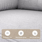 Bealife AR71 Canapé 2 Places Gris Avec Poches Latérales, Tissu Doux Pour La Peau & Construction Robuste