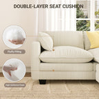Bealife AR88 Canapé d'angle modulaire peu encombrant, petit canapé 2 places en velours côtelé avec pouf