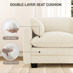 Bealife AR89 U-shaped Corner Sofa, Modular 4-Seater Corduroy Sofa with 2 Ottomans For Spacious Living Rooms | 320x76x91 cm
