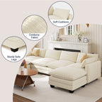 Bealife AR89 U-shaped Corner Sofa, Modular 4-Seater Corduroy Sofa with 2 Ottomans For Spacious Living Rooms | 320x76x91 cm