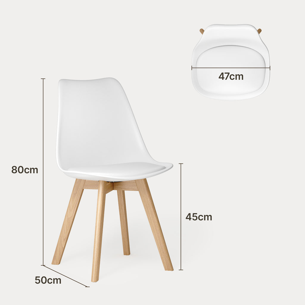 Bealife TB18 Dining Chairs Set of 2, 4, or 6, Ergonomic Scandinavian Style Chairs for Dining Room, Study & Dressing Table