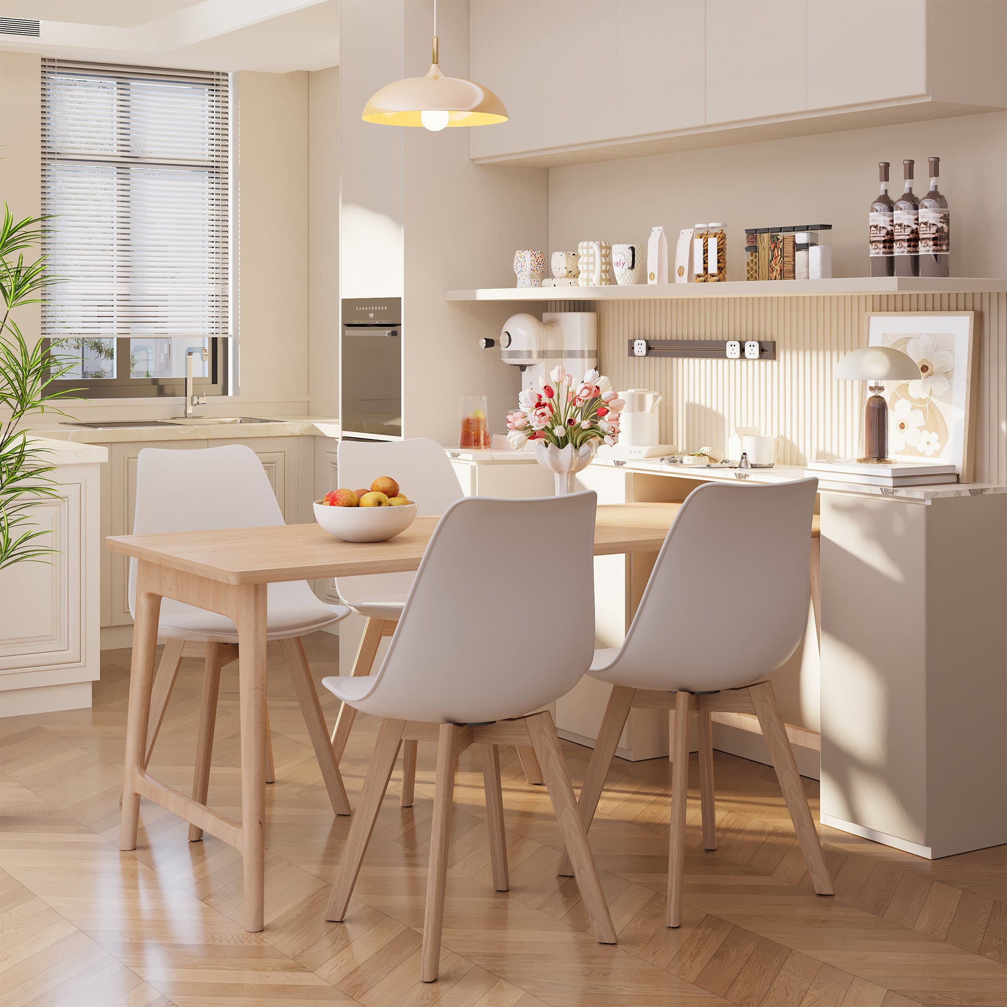 Bealife TB18 Dining Chairs Set of 2, 4, or 6, Ergonomic Scandinavian Style Chairs for Dining Room, Study & Dressing Table