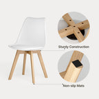 Bealife TB18 Dining Chairs Set of 2, 4, or 6, Ergonomic Scandinavian Style Chairs for Dining Room, Study & Dressing Table