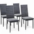 Chaises de salle à manger Bealife TB40 en daim, lot de 4, avec dossier haut ergonomique