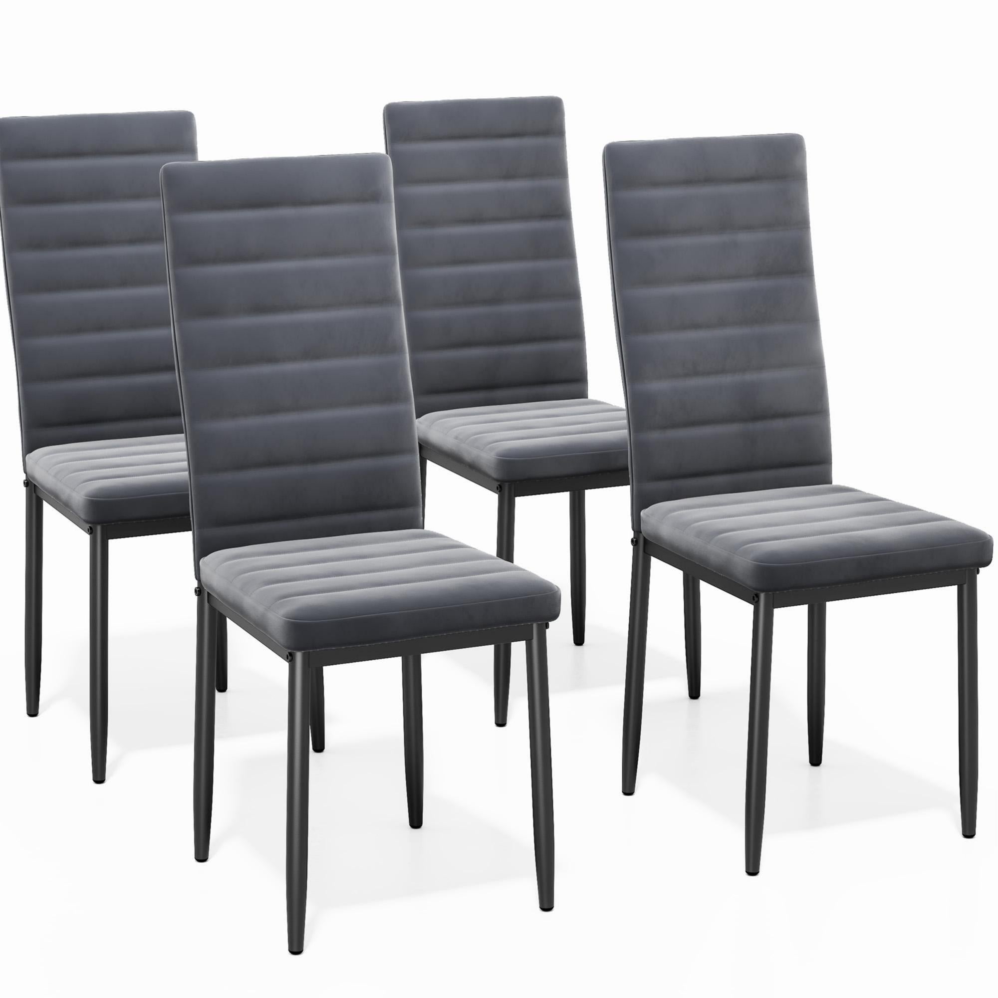 Chaises de salle à manger Bealife TB40 en daim, lot de 4, avec dossier haut ergonomique