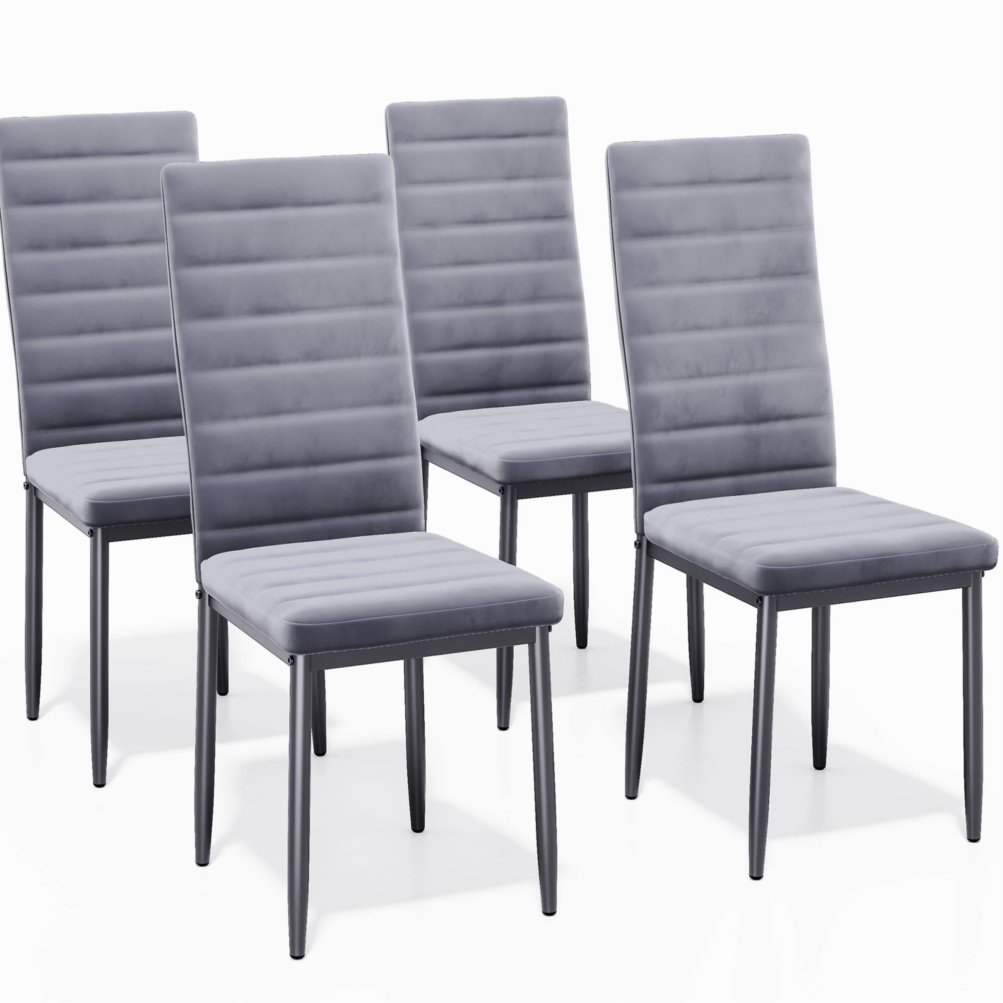 Chaises de salle à manger Bealife TB40 en daim, lot de 4, avec dossier haut ergonomique