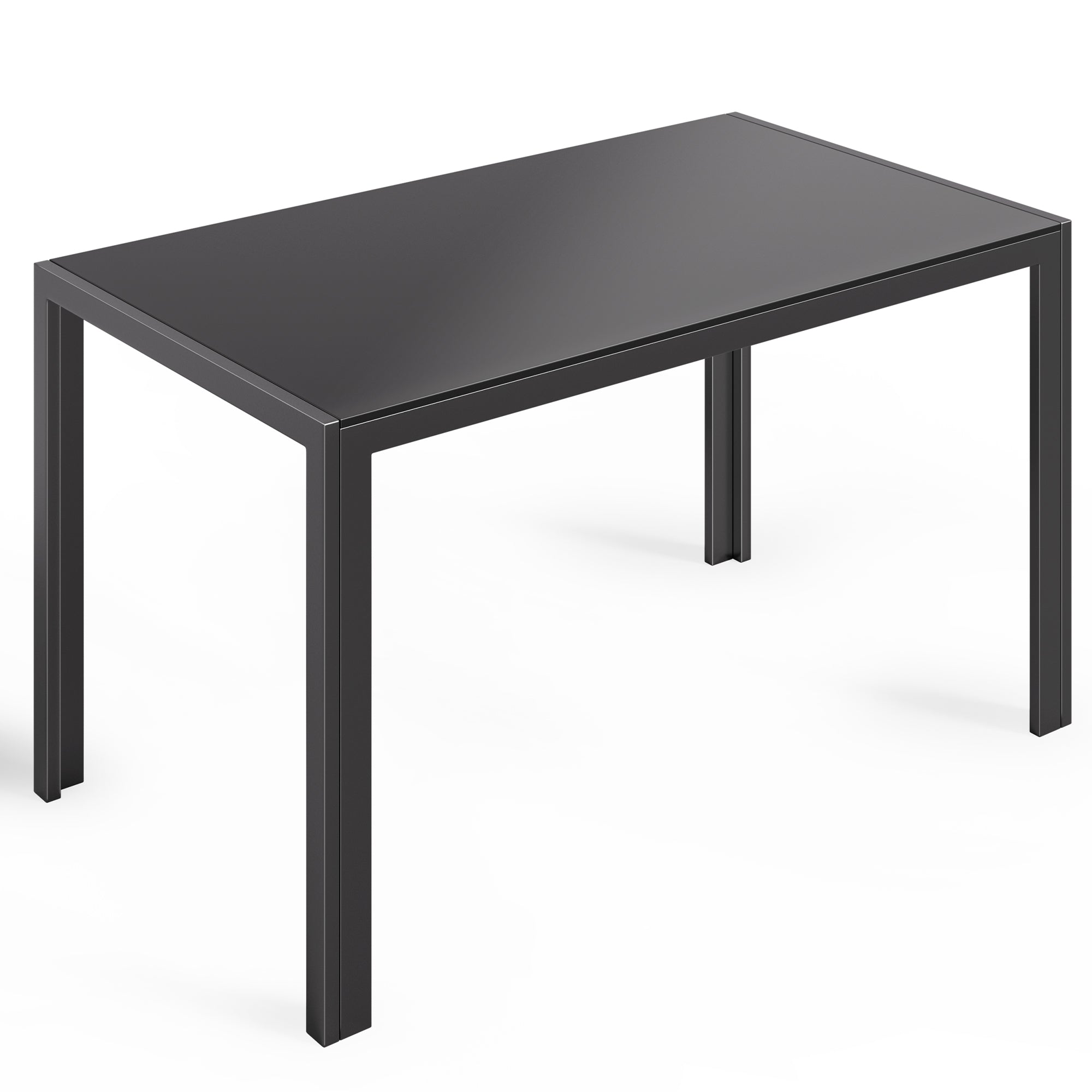Bealife TB40 Table de salle à manger rectangulaire avec plateau en verre trempé 120 × 70 cm, étanche et résistant à la chaleur pour petite cuisine ou salle à manger