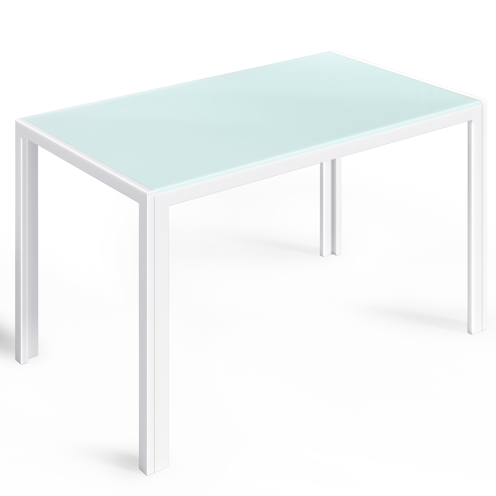 Bealife TB40 Table de salle à manger rectangulaire avec plateau en verre trempé 120 × 70 cm, étanche et résistant à la chaleur pour petite cuisine ou salle à manger