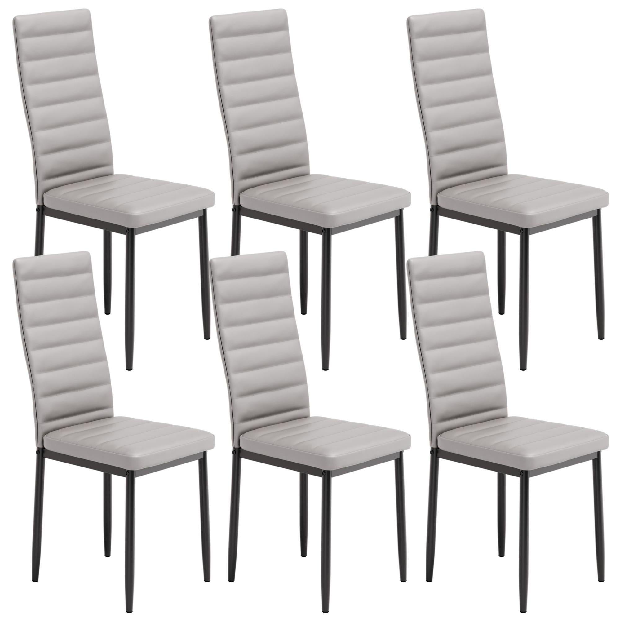 Bealife TB12 Chaises de salle à manger en similicuir, lot de 4 ou 6 – dossier haut et design ergonomique