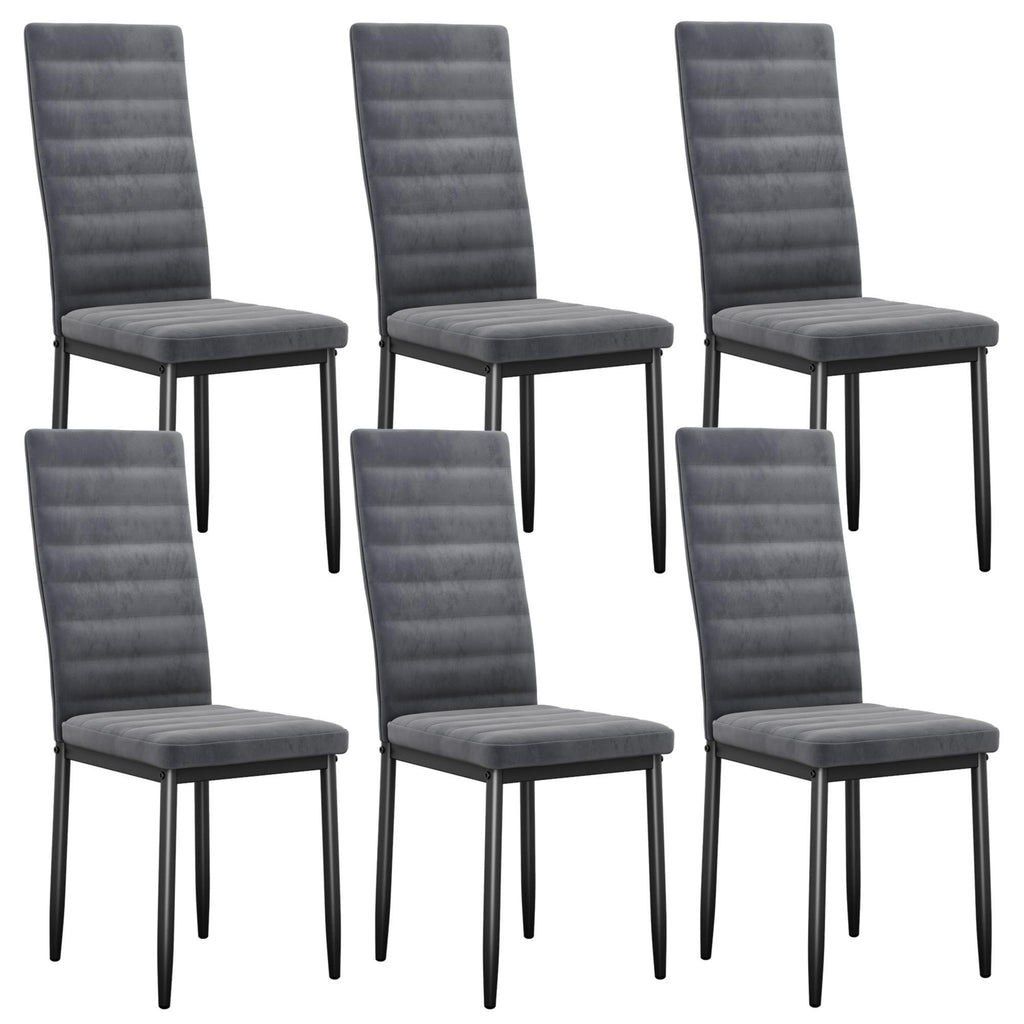 Bealife TB41 Chaises de salle à manger, lot de 6, en cuir suédé, avec dossier haut et design ergonomique