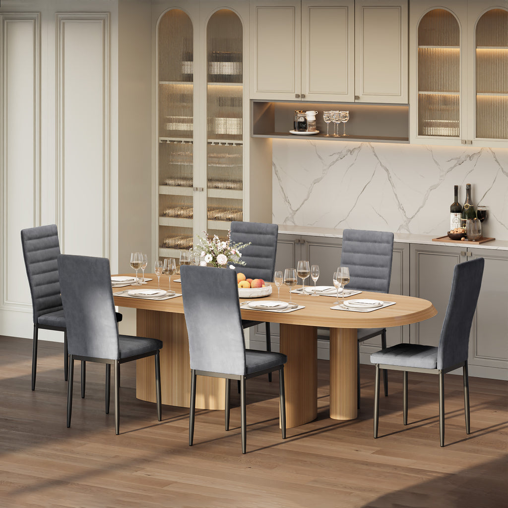 Bealife TB41 Chaises de salle à manger, lot de 6, en cuir suédé, avec dossier haut et design ergonomique