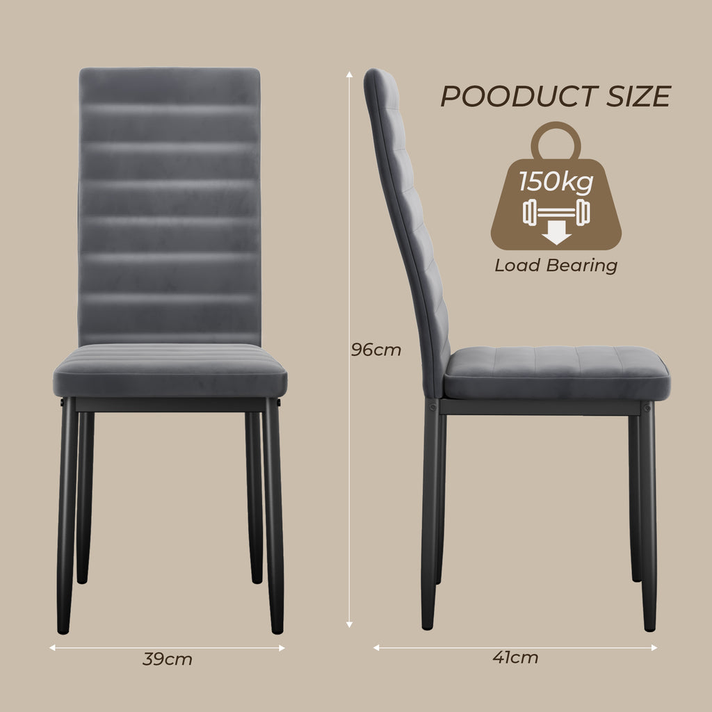 Bealife TB41 Chaises de salle à manger, lot de 6, en cuir suédé, avec dossier haut et design ergonomique