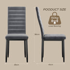 Bealife TB41 Chaises de salle à manger, lot de 6, en cuir suédé, avec dossier haut et design ergonomique