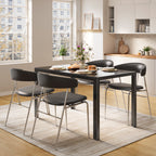 Bealife TB41 Table de salle à manger rectangulaire avec plateau en verre trempé 130×70cm, étanche et résistante à la chaleur pour petite cuisine ou salle à manger