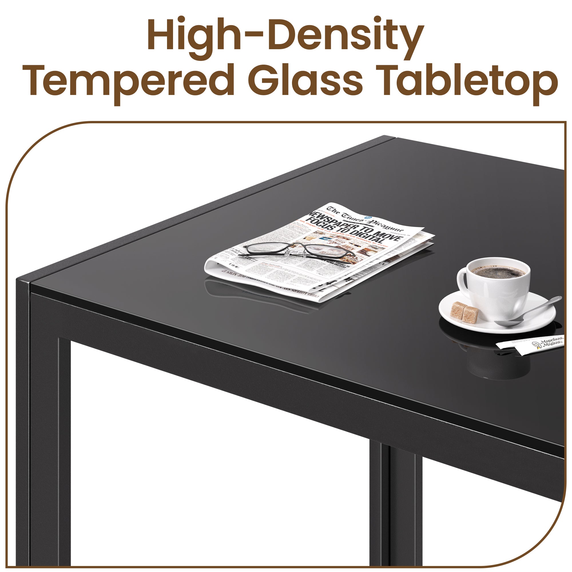 Bealife TB41 Table de salle à manger rectangulaire avec plateau en verre trempé 130×70cm, étanche et résistante à la chaleur pour petite cuisine ou salle à manger