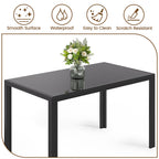 Bealife TB40 Rectangular Dining Table with Tempered Glass Top 120×70cm, Waterproof and Heat-Resistant for Small Kitchen Dining Room