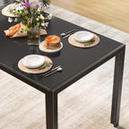 Bealife TB40 Rectangular Dining Table with Tempered Glass Top 120×70cm, Waterproof and Heat-Resistant for Small Kitchen Dining Room