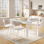 Bealife TB41 Table de salle à manger rectangulaire avec plateau en verre trempé 130×70cm, étanche et résistante à la chaleur pour petite cuisine ou salle à manger