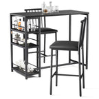 Bealife TB51 Ensemble de table de bar pour 2 personnes, 2 tabourets rembourrés et 1 table de bar pour cuisine/bistro
