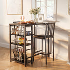 Bealife TB51 Ensemble de table de bar pour 2 personnes, 2 tabourets rembourrés et 1 table de bar pour cuisine/bistro