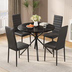 Bealife TB64 Ensemble de salle à manger compact pour 4 personnes, table ronde avec 4 chaises, peu encombrant pour les petits restaurants, les cuisines ou les salons de thé