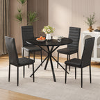 Bealife TB64 Ensemble de salle à manger compact pour 4 personnes, table ronde avec 4 chaises, peu encombrant pour les petits restaurants, les cuisines ou les salons de thé