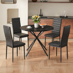 Bealife TB64 Ensemble de salle à manger compact pour 4 personnes, table ronde avec 4 chaises, peu encombrant pour les petits restaurants, les cuisines ou les salons de thé