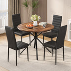 Bealife TB64 Ensemble de salle à manger compact pour 4 personnes, table ronde avec 4 chaises, peu encombrant pour les petits restaurants, les cuisines ou les salons de thé