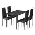 Bealife TB65 Ensemble repas compact pour 4 personnes, Table de salle à manger moderne 5 pièces avec 4 chaises, Gain de place pour petits espaces et cuisines