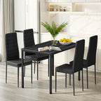 Bealife TB65 Ensemble repas compact pour 4 personnes, Table de salle à manger moderne 5 pièces avec 4 chaises, Gain de place pour petits espaces et cuisines