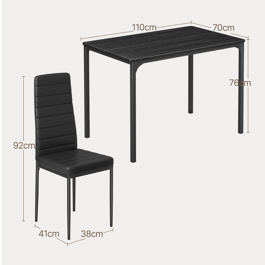 Bealife TB65 Ensemble repas compact pour 4 personnes, Table de salle à manger moderne 5 pièces avec 4 chaises, Gain de place pour petits espaces et cuisines