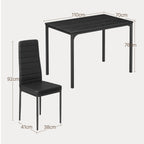 Bealife TB65 Ensemble repas compact pour 4 personnes, Table de salle à manger moderne 5 pièces avec 4 chaises, Gain de place pour petits espaces et cuisines