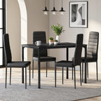 Bealife TB65 Ensemble repas compact pour 4 personnes, Table de salle à manger moderne 5 pièces avec 4 chaises, Gain de place pour petits espaces et cuisines