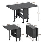 Bealife TB66 3-in-1 Folding Dining Table, Kitchen Island with Wheels for Small Kitchens, Dining Rooms, Home Offices