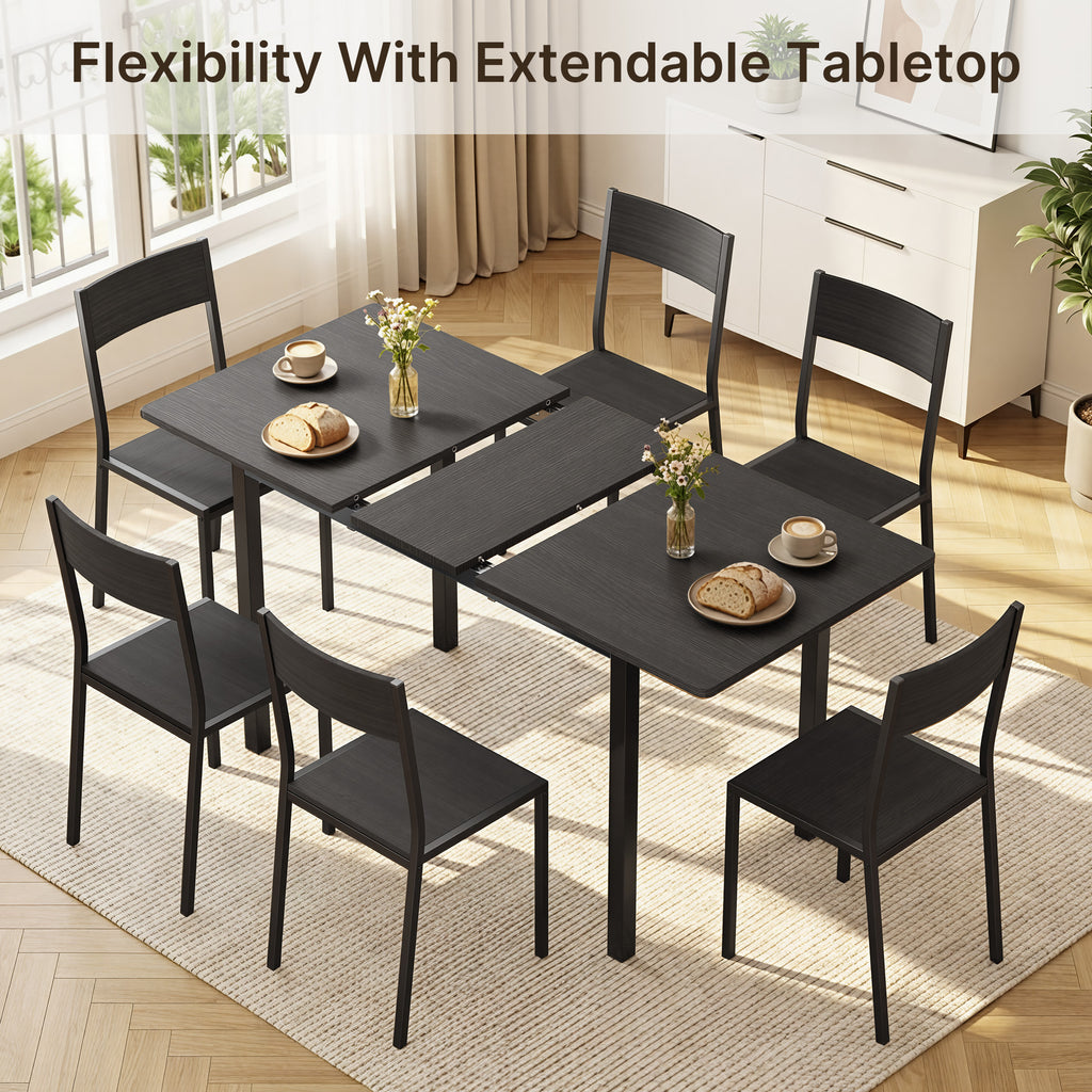 Bealife TB78 Extendable Dining Table with 6 Chairs