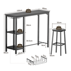 Bealife TB31 Ensemble de table de bar avec 2 tabourets de bar, compact pour 2 personnes