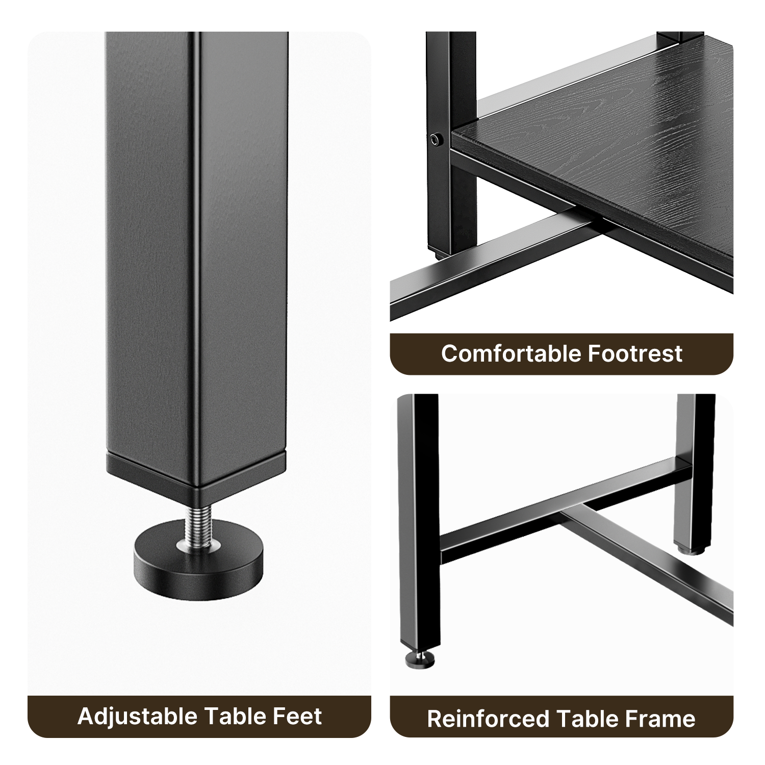 Bealife TB31 Ensemble de table de bar avec 2 tabourets de bar, compact pour 2 personnes