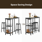Bealife TB31 Ensemble de table de bar avec 2 tabourets de bar, compact pour 2 personnes