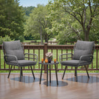 Bealife WR213 Salon de Jardin 3 Pièces, Mobilier de Balcon en Métal avec Coussins Imperméables, Salon Lounge Résistant aux Intempéries pour Balcon Terrasse