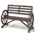 BEALIFE WR219 Banc de jardin vintage 2 places, banc de jardin résistant aux intempéries en bois d'épicéa pour le jardin